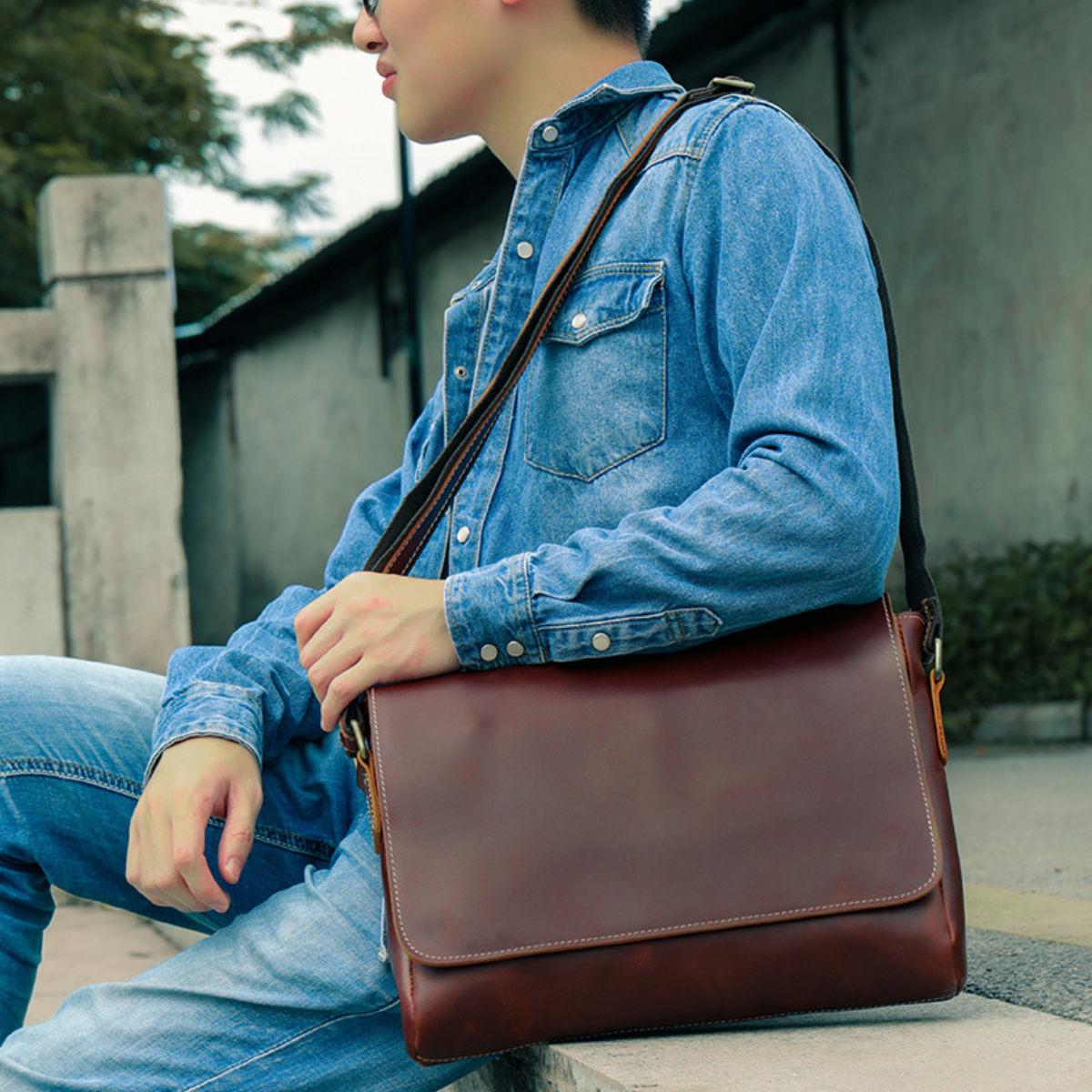 Rugged Genuine Leather Executive Briefcase
