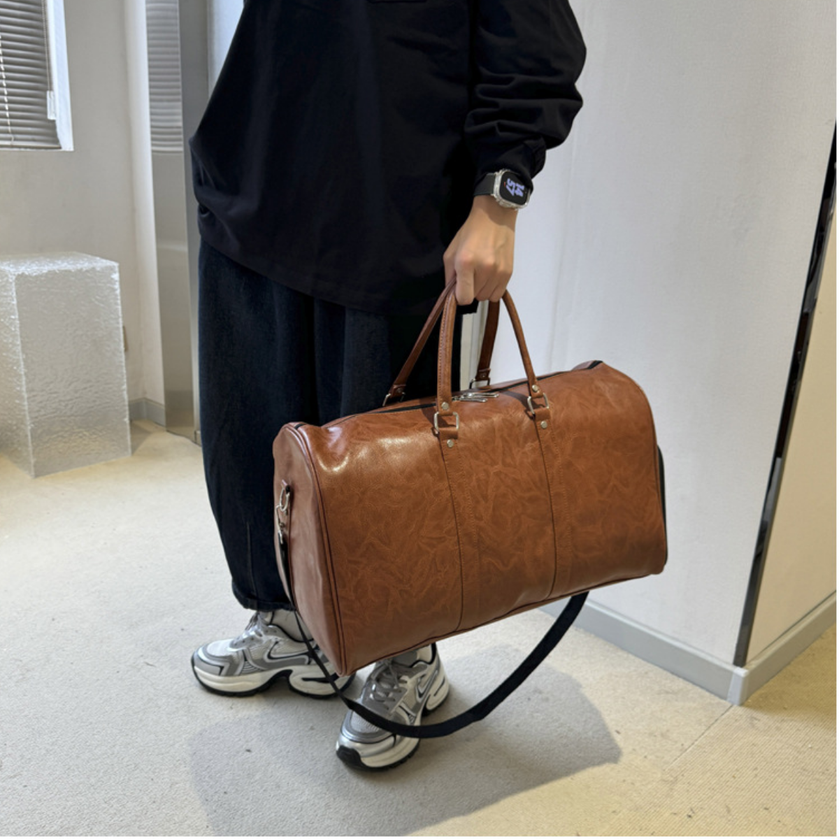 Classic Leather Urban Duffle Bag