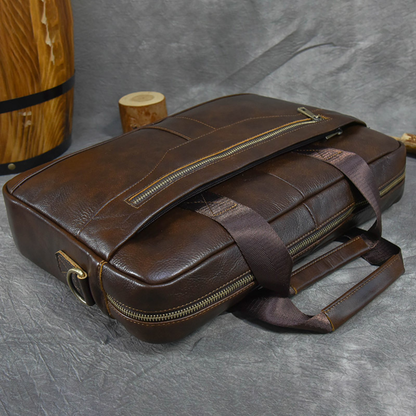 Structured Heritage Leather 14-inch Briefcase