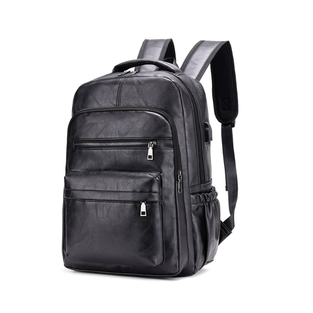 Sleek Professional Leather Backpack