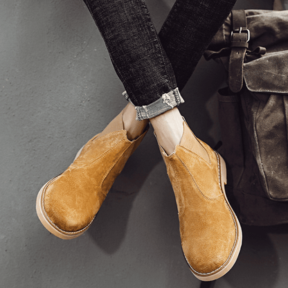 Bota Chelsea de Couro Camurça Rochester
