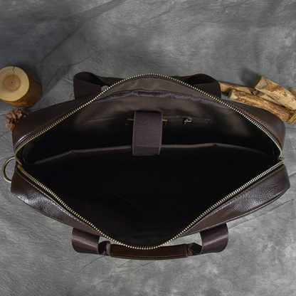 Structured Heritage Leather 14-inch Briefcase