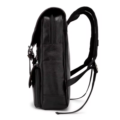 Vintage Multi-Pocket Leather Backpack