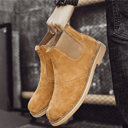 Bota Chelsea de Couro Camurça Rochester