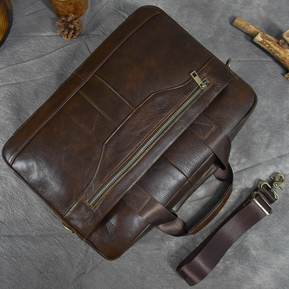 Structured Heritage Leather 14-inch Briefcase
