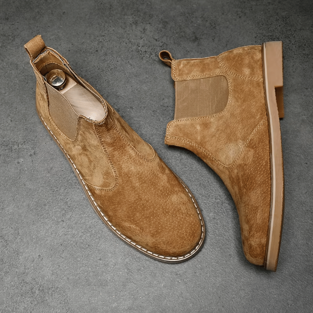 Bota Chelsea de Couro Camurça Rochester