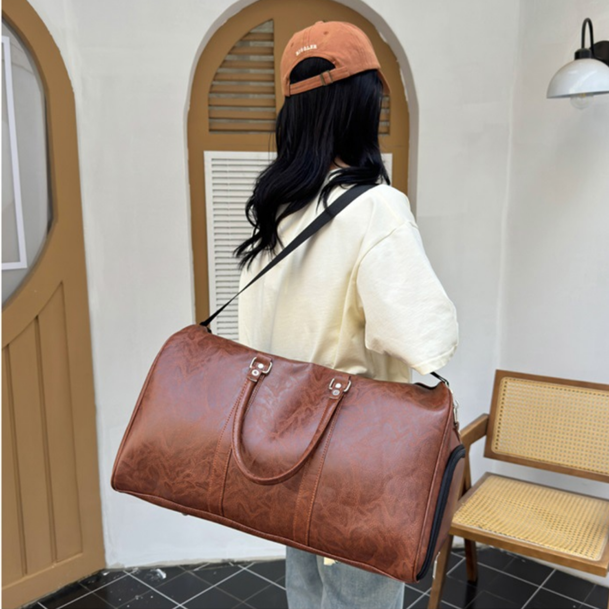 Classic Leather Urban Duffle Bag