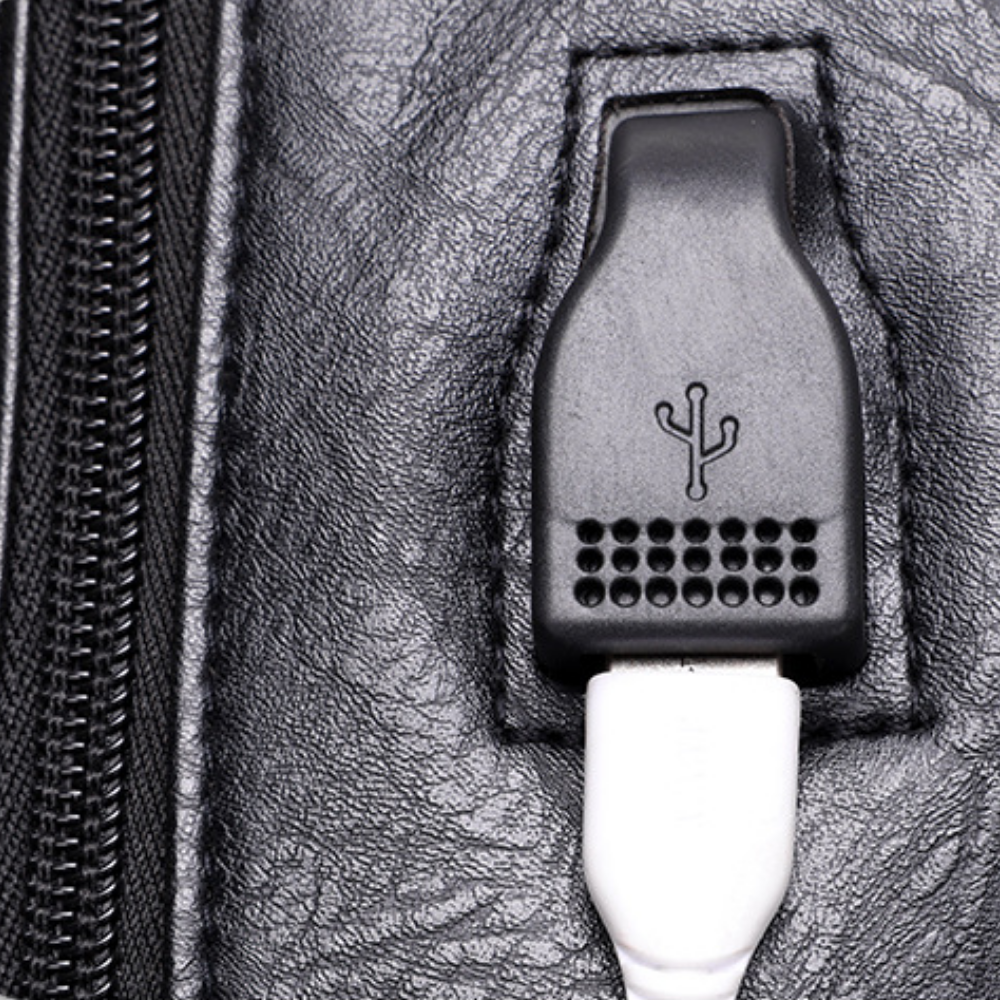 Sleek Professional Leather Backpack