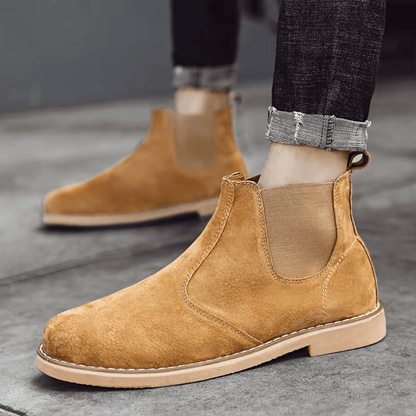 Bota Chelsea de Couro Camurça Rochester