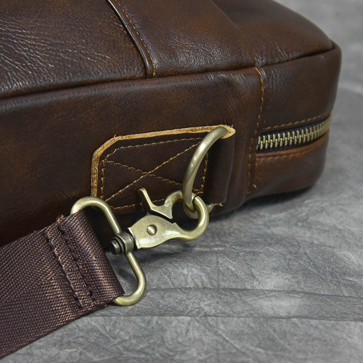 Structured Heritage Leather 14-inch Briefcase