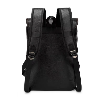 Vintage Multi-Pocket Leather Backpack