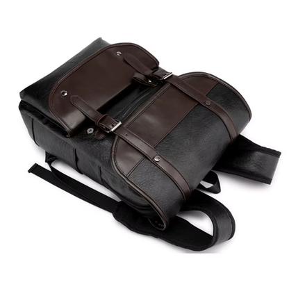 Vintage Multi-Pocket Leather Backpack