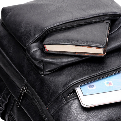 Sleek Professional Leather Backpack