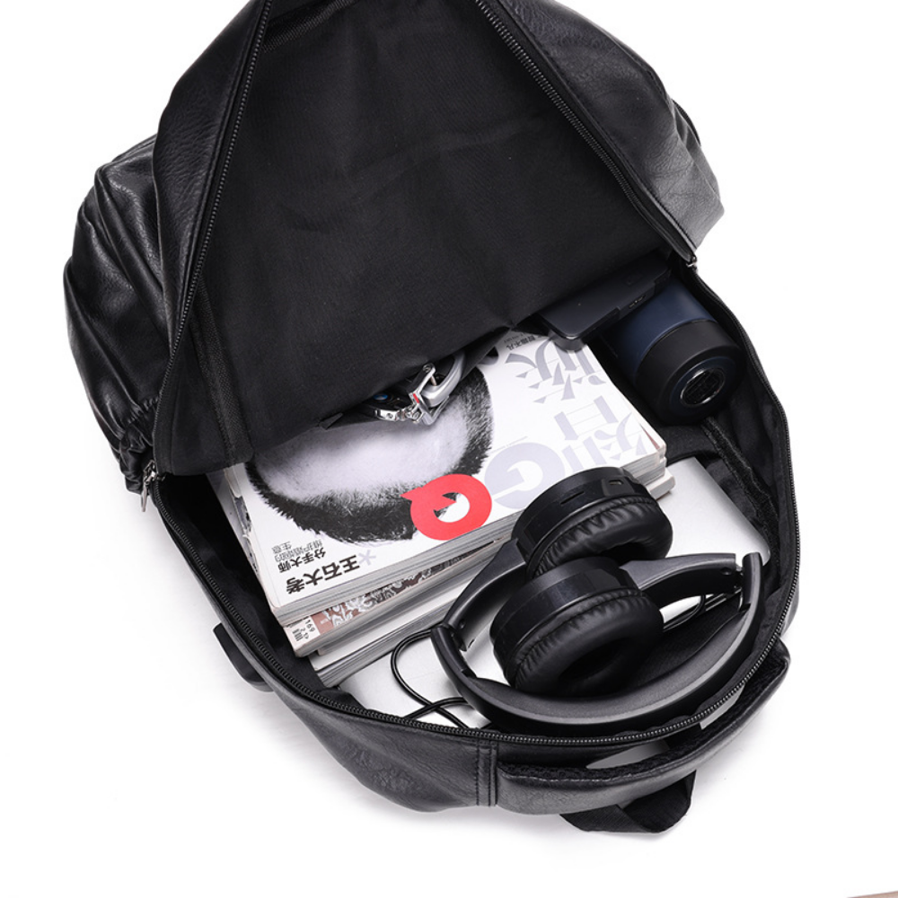 Sleek Professional Leather Backpack