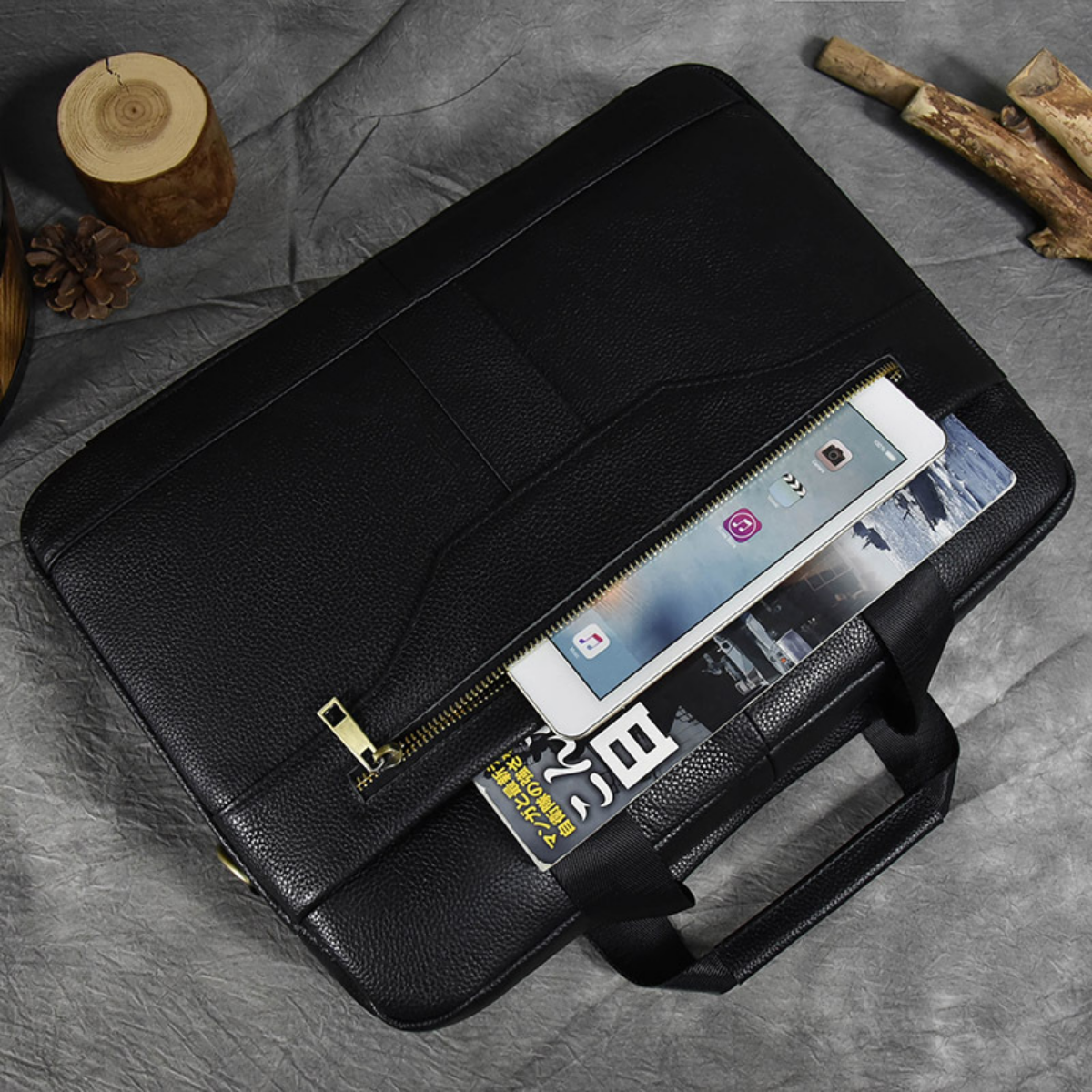 Structured Heritage Leather 14-inch Briefcase