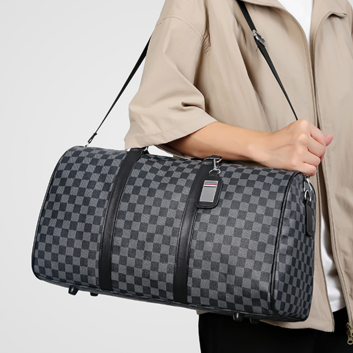 Modern Leather Travel Duffle Bag