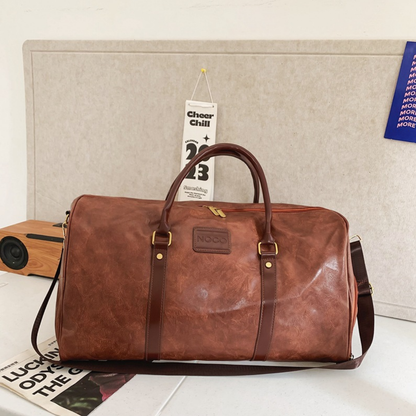 Rugged Leather Sport Duffle Bag