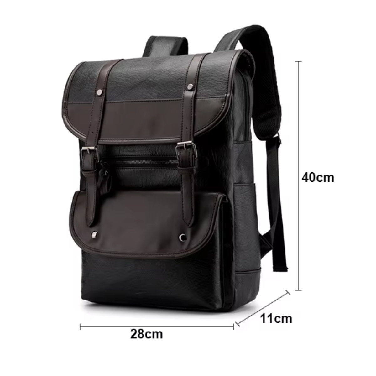 Vintage Multi-Pocket Leather Backpack