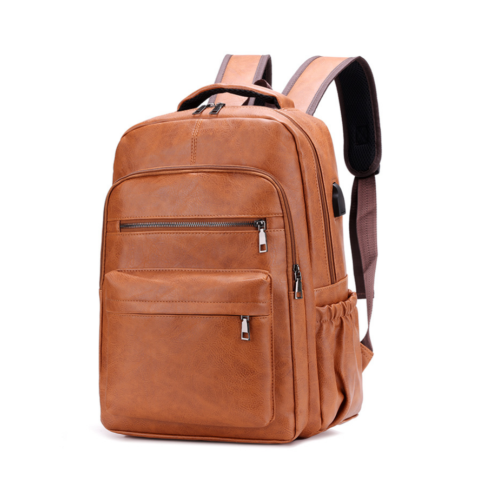 Sleek Professional Leather Backpack