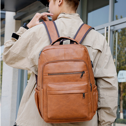 Sleek Professional Leather Backpack