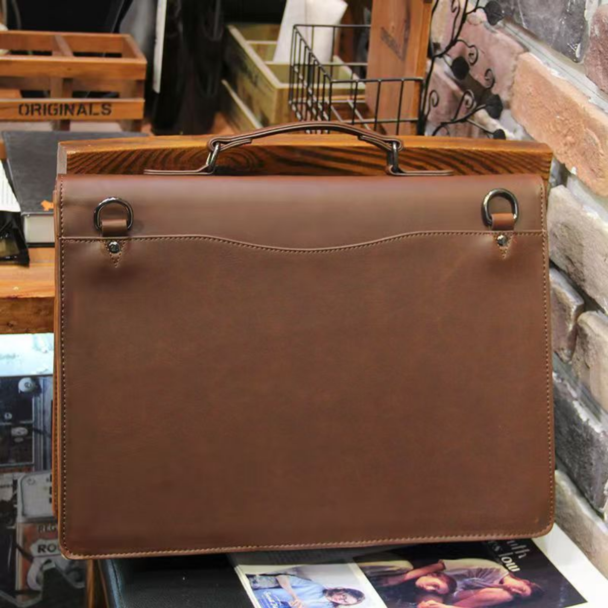 Modern Tech-Leather Executive Briefcase