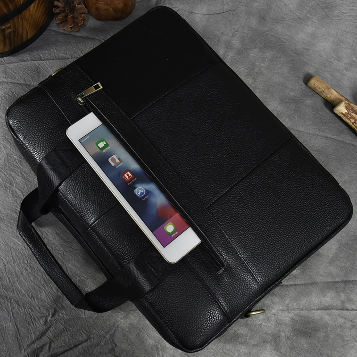 Structured Heritage Leather 14-inch Briefcase