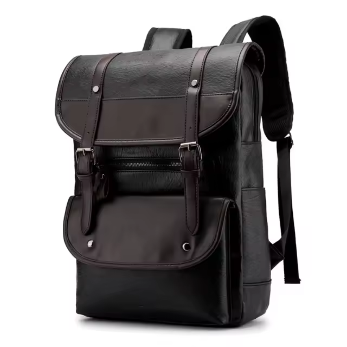 Vintage Multi-Pocket Leather Backpack