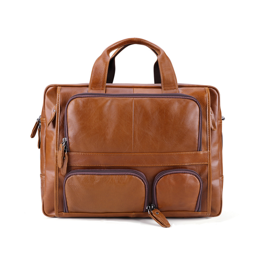 Premium 17-inch Leather Executive Briefcase
