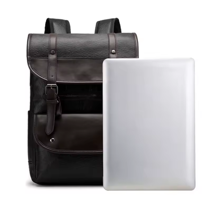 Vintage Multi-Pocket Leather Backpack