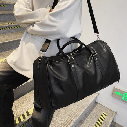 Rugged Leather Sport Duffle Bag