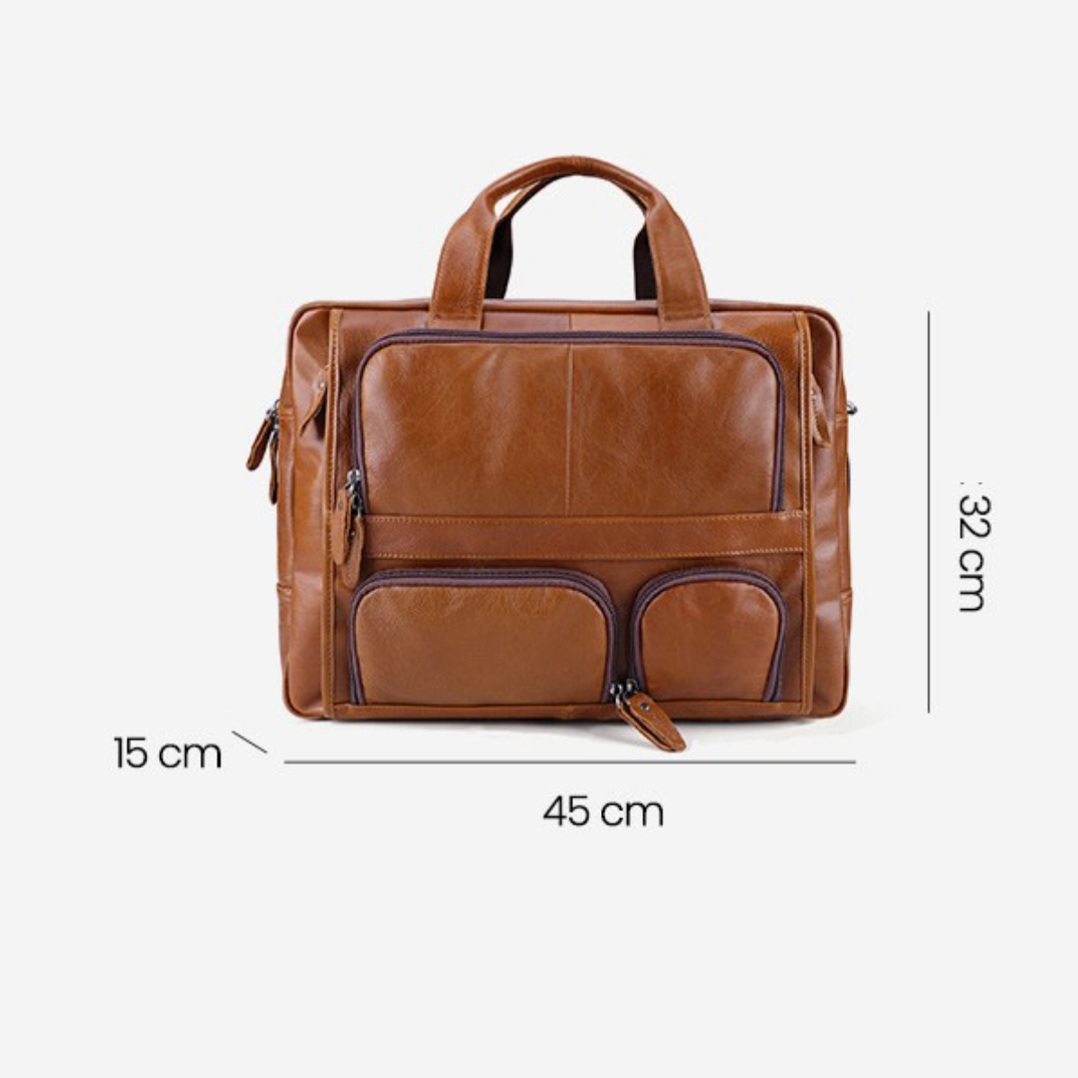Premium 17-inch Leather Executive Briefcase