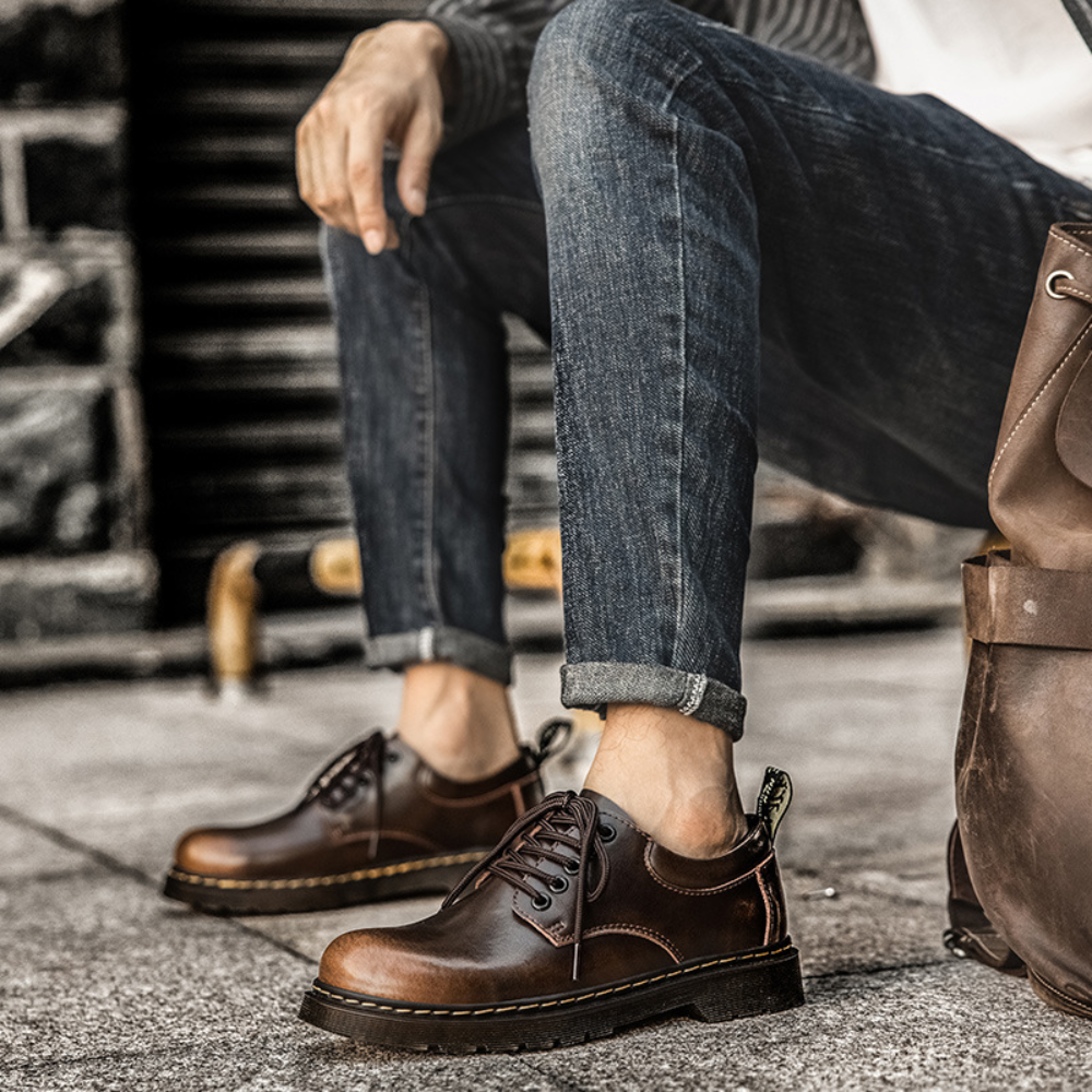 Classic Leather Casual Derby Shoes