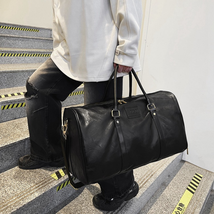 Rugged Leather Sport Duffle Bag