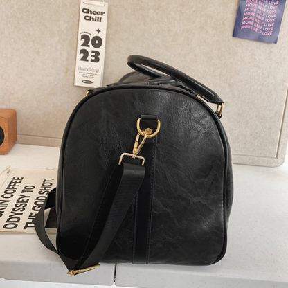 Rugged Leather Sport Duffle Bag