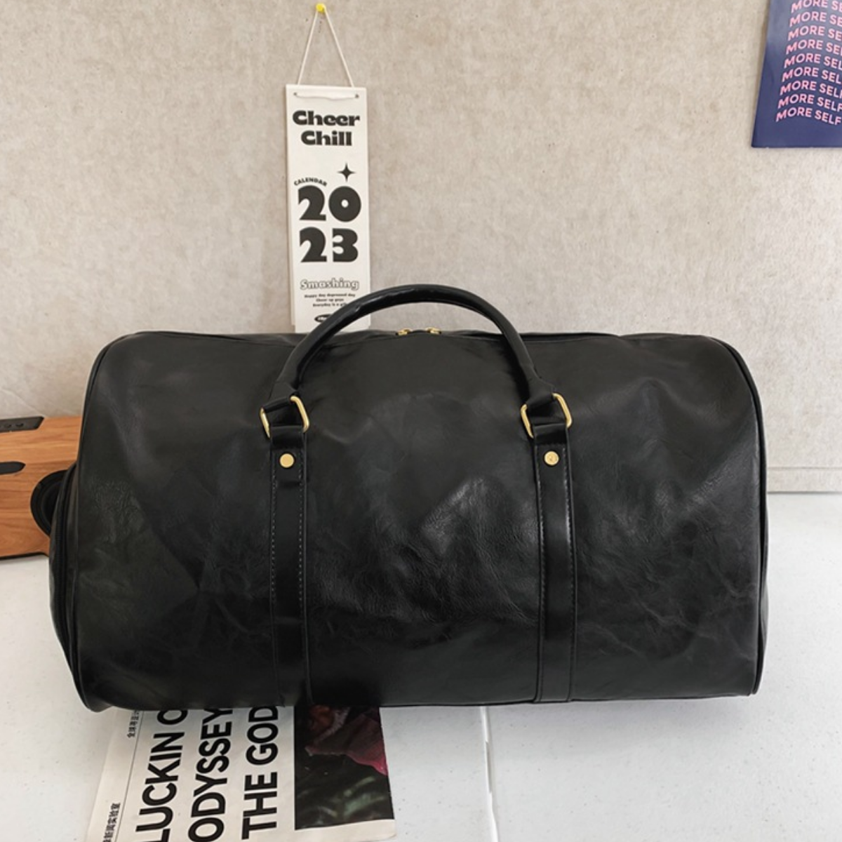 Rugged Leather Sport Duffle Bag