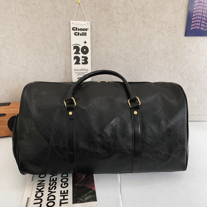 Rugged Leather Sport Duffle Bag