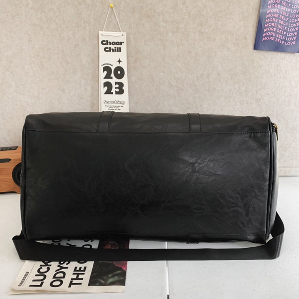 Rugged Leather Sport Duffle Bag