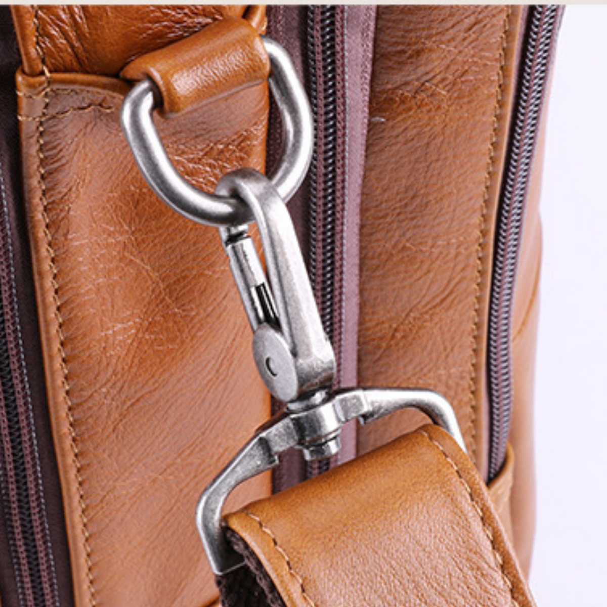 Premium 17-inch Leather Executive Briefcase