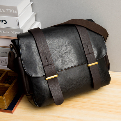 Rugged Crossbody Leather Messenger Bag