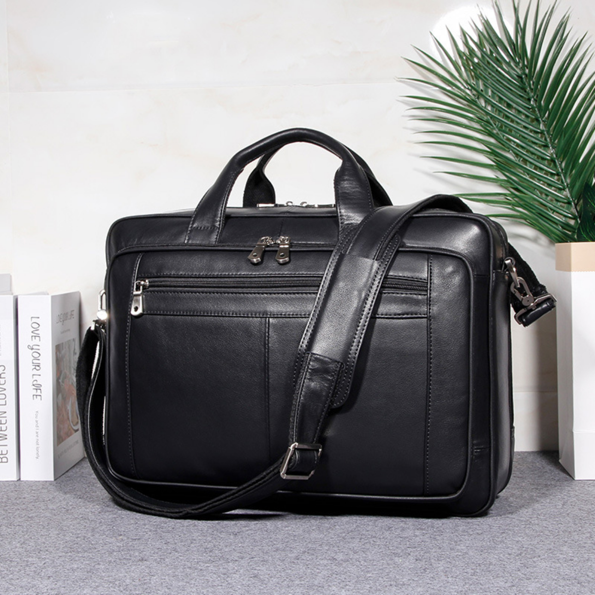 Professional Large Leather Executive Briefcase