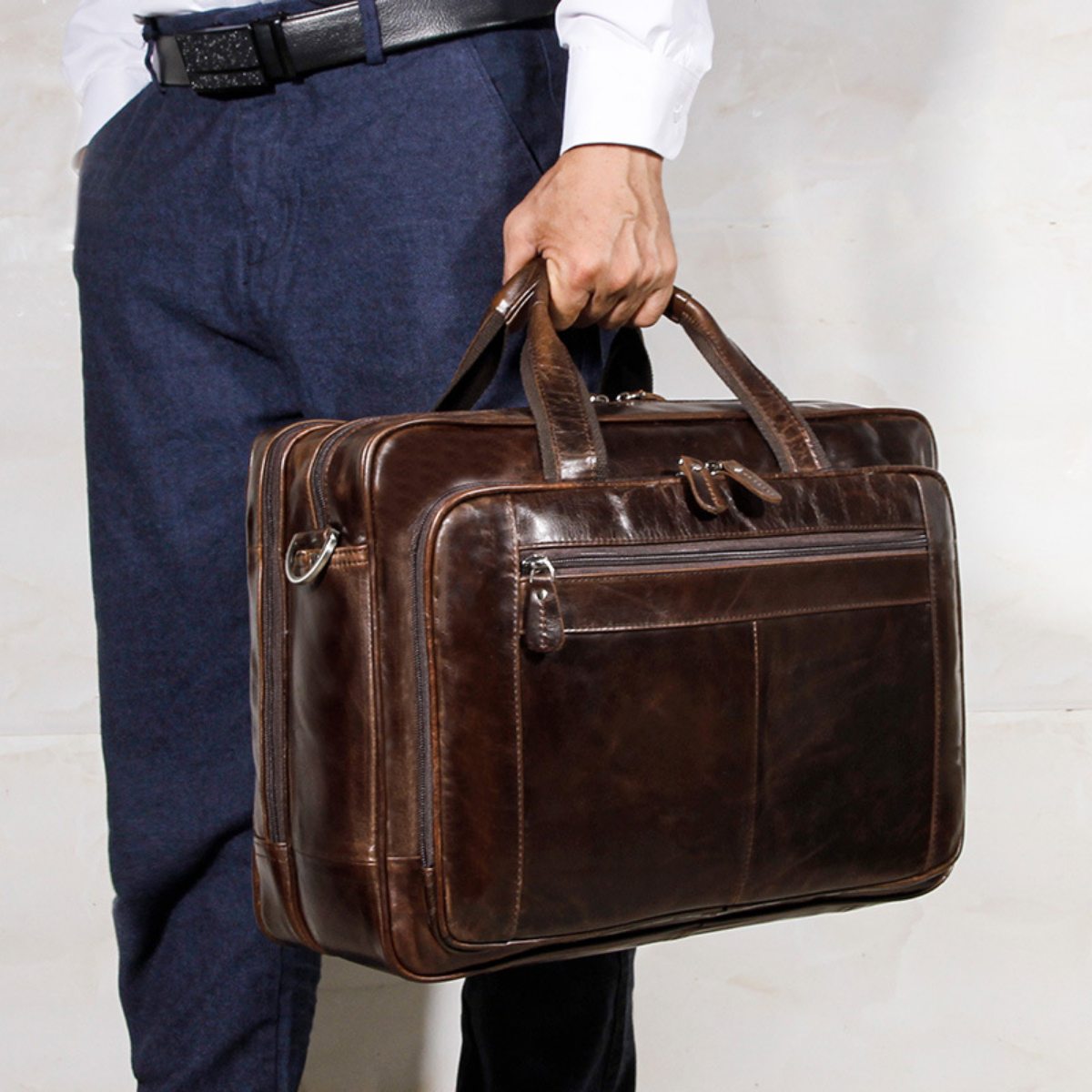 Professional Large Leather Executive Briefcase