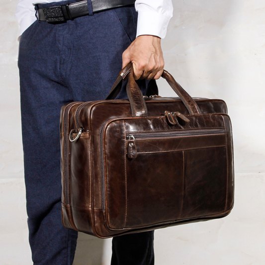 Professional Large Leather Executive Briefcase