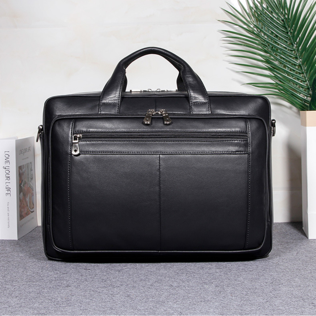 Professional Large Leather Executive Briefcase