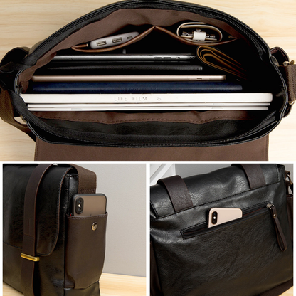 Rugged Crossbody Leather Messenger Bag
