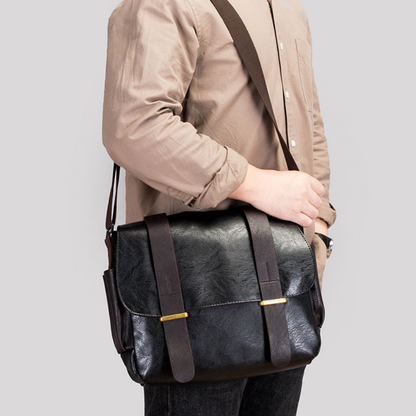 Rugged Crossbody Leather Messenger Bag