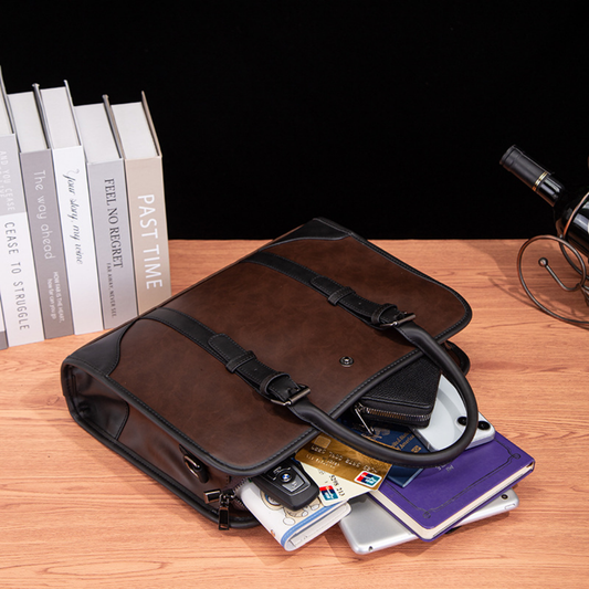 Minimalist Slim Leather Briefcase