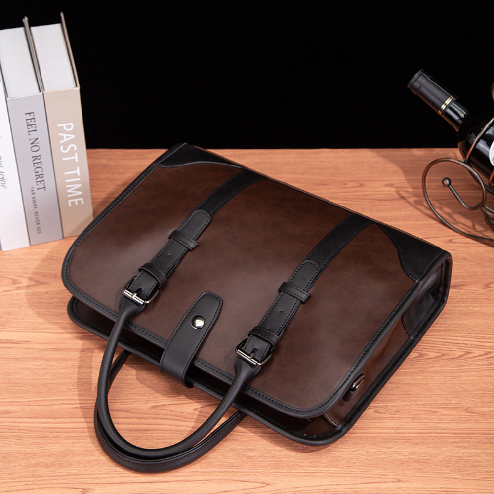 Minimalist Slim Leather Briefcase