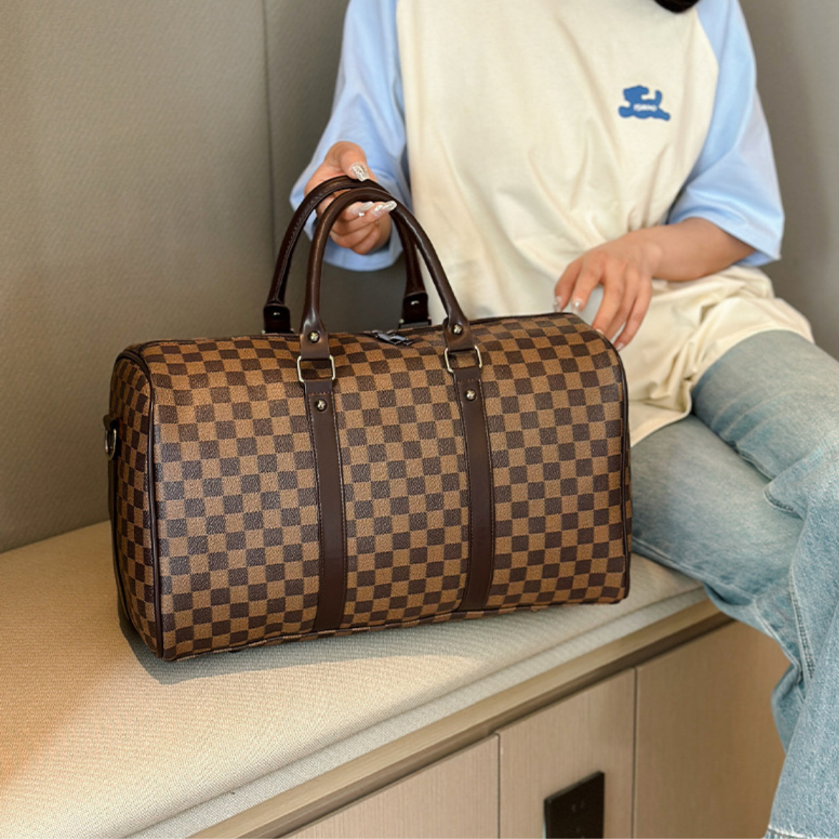 Grand Leather Travel Duffle Bag