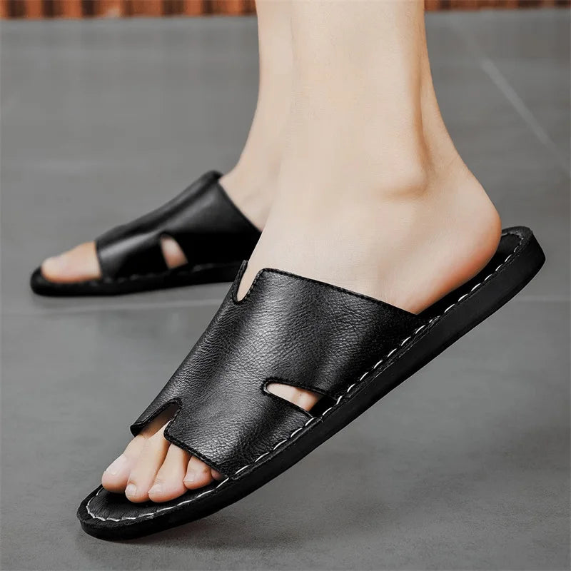 Sandália Masculina em Couro Cognac