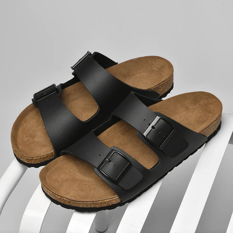 Sandália Masculina em Couro Amaretto
